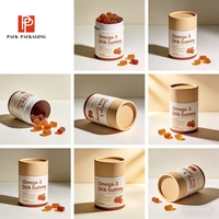 Emballage en tube de papier de qualité alimentaire imprimé sur mesure pour les bonbons, les vitamines, les compléments alimentaires, les bonbons, boîte cylindrique en carton