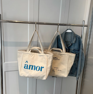 oversize large Canvas Tote Bags with Silk <b>screen</b> Printing Cartoon logo 2 Portable Handle best gift - Product Image 1