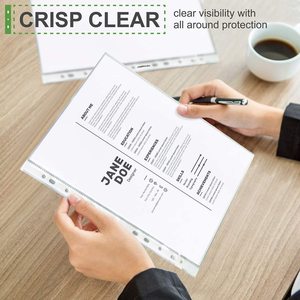 Protège-<span class=keywords><strong>documents</strong></span> en plastique PP transparent, 11 trous, poche perforée, papeterie de bureau, dossier de présentation de conférence, sac à <span class=keywords><strong>documents</strong></span>, format A4 - Product Image 5