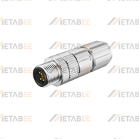 Connecteur Circulaire Métallique M12 Mâle Femelle 2 4 5 8 12 Broches 8Pin 12Pin IP67 Étanche Droit Faisable Câblage sur Site