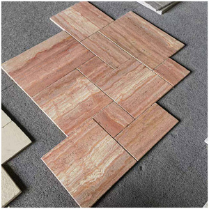Carreaux <span class=keywords><strong>de</strong></span> travertin Rosso Dark Red poli et brossé, motif français, pour cuisine, villa <span class=keywords><strong>de</strong></span> luxe, intérieur, extérieur, sol, mur - Product Image 6