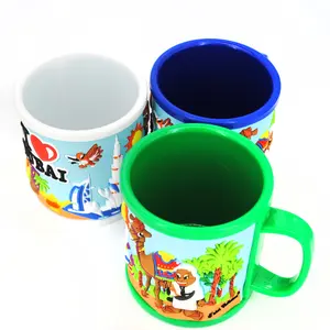 Multi-color cartoon theme 3d soft PVC cup shell /rubber mugs cover