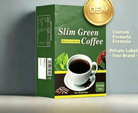Café instantané minceur au café vert OEM, goût neutre doux, aromatisé aux fruits, emballé en boîte et en sachet