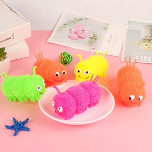 Jouets lumineux en forme de chenille à trois segments, en plastique, avec lumière clignotante, anti-stress, pour jeunes, unisexe - Product Image 2