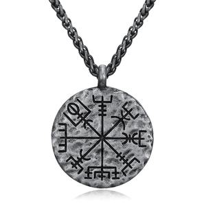 Collier boussole viking en acier inoxydable pour homme, collier vintage étoile du nord, bijoux de pirate ronds - Product Image 4