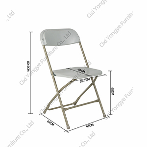Sillas Plegables de Resina Blanca de Acero y Plástico para Eventos, Fiestas, Restaurantes, Capacitación y Comedor - Product Image 3