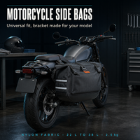 Sacs latéraux de moto en nylon universels avec kit de fixation, 22 L à 38 L, sacoche de selle en gros