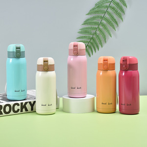 Good Luck Mini Stainless Steel <b>Insulated</b> <b>Mug</b> Portable Travel Water Bottle Round Cute Pop Up Design 304 Steel - Product Image 2