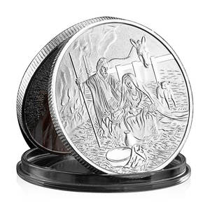 Moeda Souvenir de Jesus com Padrão de Natal Criativa Presente Comemorativo de Cristianismo Metal Prateado para Colecionáveis - Product Image 2