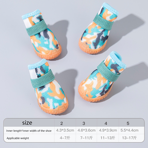 Zapatos Clásicos Transpirables de <span class=keywords><strong>Verano</strong></span> para Perros con Diseño Estampado - Protectores de Patas Antideslizantes para Razas Pequeñas (Teddy, Bichón y Pomerania) - Product Image 6