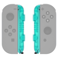 Cangkang perumahan tali pergelangan tangan pengganti DIY hijau zamrud bening dengan tombol untuk pengontrol saklar Nintendo