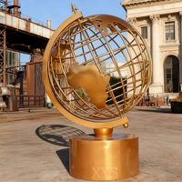 Sculpture de Terre Moderne de Grande Taille en Acier Inoxydable Poli, Couleur Personnalisée, Faite à la Main, pour Aménagement Paysager Extérieur, Parcs et Jardins, Artisanat Métallique