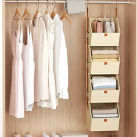 Armoire suspendue en tissu à quatre couches pour le rangement, gain de place, idéale pour l'organisation de la chambre, paniers de rangement pliables.