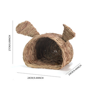<span class=keywords><strong>Nid</strong></span> pour petits animaux en rotin tressé <span class=keywords><strong>de</strong></span> forme carrée, écologique, pour l'extérieur, solide, toutes saisons, emballé en carton, tanière pour lapin - Product Image 4