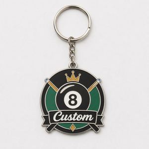 Llaveros Personalizados al por Mayor de Alta Calidad con Ocho Cadenas de Bolas, Diseño de Logotipo de Club para Amantes del Billar, Souvenir - Product Image 3