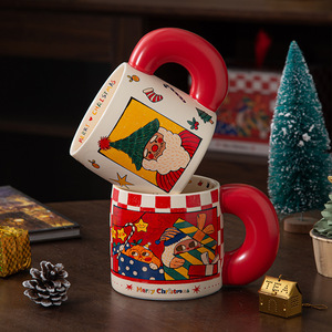 Christmas New Year Gift Ceramic Heat-Resisting American Style Coffee <b>Cup</b> <b>Set</b> Office Mug Souvenir Practical Gift - Product Image 1