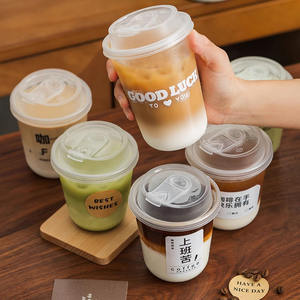 تأخذ بعيدا PP الصلب القابل للتصرف 12/16/24 أونصة جولة فقاعة الشاي والقهوة الجليدية البلاستيكية - Product Image 4