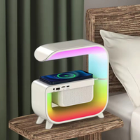 Mini Altavoz Bluetooth G3, Cargador Inalámbrico, Luz Nocturna LED RGB, Reloj Despertador, Altavoz Multifunción de Escritorio para el Hogar y la Oficina