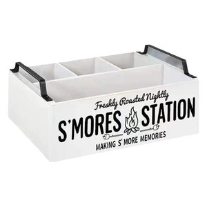 Wooden S'Mores Station <b>Box</b> With Handle Rectangular Dessert <b>Storage</b> For <b>Camping</b> Snacks - Product Image 5