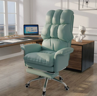 Chaises de bureau en gros, douces et confortables, ergonomiques, à angle réglable, rembourrées en éponge, chaise de patron avec repose-pieds