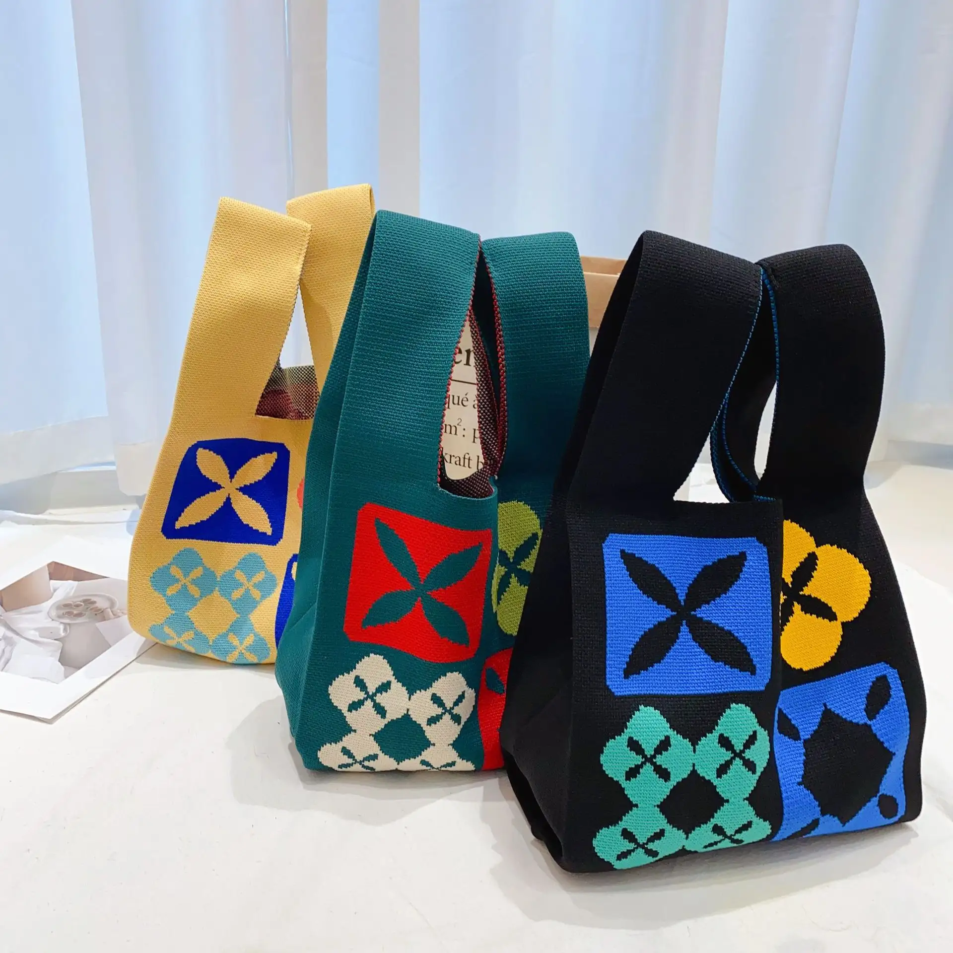 Luxury Brand Customize Designer Knitted Hand Bag Shopping Unique Bag Women Tote Handbag Wholesale