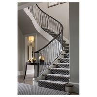 Escaliers courbes les plus vendus avec rampes en verre trempé, style minimaliste, escaliers courbes pour bâtiments résidentiels