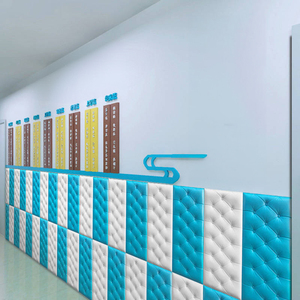 Adhesivo de cama de <span class=keywords><strong>pared</strong></span> anticolisión, <span class=keywords><strong>papel</strong></span> tapiz de espuma decorativa, envoltura suave autoadhesiva, tatami estéreo 3D para niños - Product Image 2