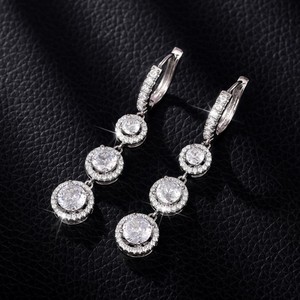 Orecchini pendenti rotondi con nappe lunghe da donna, gioielli alla moda eleganti e versatili - Product Image 4