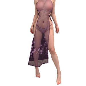 Lencería sexy de talla grande, cheongsam transparente con abertura y tirantes, de malla, para seducir con pasión, sin necesidad de quitarse. - Product Image 5