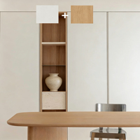 Meuble de rangement ouvert moderne et minimaliste en acier inoxydable blanc, armoire autoportante, robinet d'évier, charnière modulaire écologique