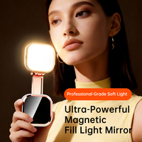 Lumière magnétique pour selfie iPhone Magsafe CRI97, anneau lumineux LED 360°, miroir pliable, mini design, éclairage photographique, télécommande