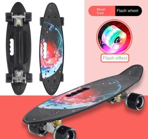 Портативный скейтборд для рыбы, широкий скейтборд для начинающих, скейтборд для мальчиков и девочек, скейтборд для детей и взрослых, четырехколесный скутер для верховой езды - Product Image 4