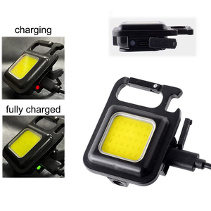 <strong>Multi</strong>-<strong>function</strong> <strong>4</strong> Modes Small Sun Pocket Keychain Type-C USB Rechargeable Mini Cob Flashlight <strong>Torch</strong> With Magnet Bottle Opener - Product Image 2