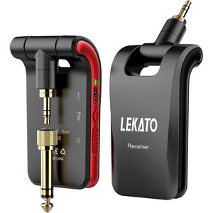 Lekato <b>Wireless</b> Guitar Transmitter <b>Receiver</b> 2.4GHz Rechargeable 6 Channel for Electric Guitar Bass - Product Image 1
