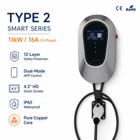 Nouvelle borne de recharge murale AC pour véhicules électriques 7 kW, Type 2, station de charge rapide, Wallbox intelligente, paiement par carte RFID pour stationnement à domicile