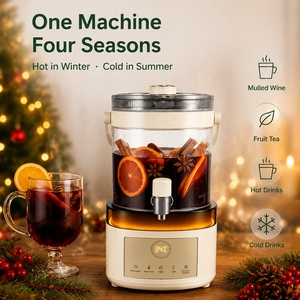 Distributeur de boissons en verre OEM 3L 1000W pour vin chaud et <span class=keywords><strong>sangria</strong></span> avec robinet et lumière d'ambiance LED - Product Image 2