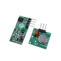 Modul Penerima Nirkabel RF 433MHz & Kit Modul Pemancar 433 MHz + 2 Buah Antena Pegas RF 433M Hz Kompatibel