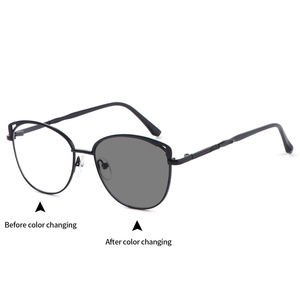Nouvelles montures de lunettes pour femmes, logo personnalisé, monture optique en métal, <span class=keywords><strong>filtre</strong></span> <span class=keywords><strong>anti</strong></span>-lumière bleue, monture de lunettes photochromiques, lunettes optiques - Product Image 1
