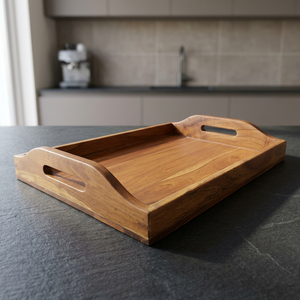 Elegantes Bandejas de Madera Ecológicas de Lujo para Servir el Desayuno, Duraderas, Hechas a Mano, con Acabado Pulido, Multiusos, Decorativas para Restaurante - Product Image 1