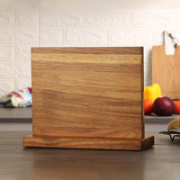 Porte-couteaux magnétique en bois, présentoir et support de rangement pour couverts