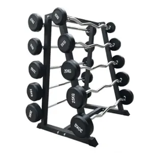 Distributeur Wilde Oefenkracht Fitnessapparatuur Gymnastiekgewichten Rubberen Vaste Barbell Set Met Gratis Logo