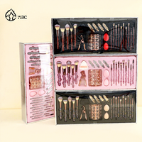 Ensemble de 24 pinceaux de maquillage Glitz and Glam avec strass, style professionnel, vente en gros, pinceaux de maquillage de luxe avec boîte cadeau