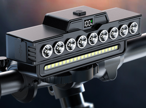 Luce Frontale per Bicicletta ad Alta Luminosità <span class=keywords><strong>4000mAh</strong></span> con Ricarica USB, Altoparlante e Campanello Integrati, per MTB e Bici da Strada - Product Image 2
