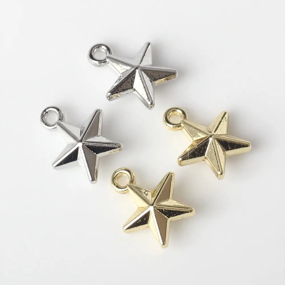 Pendentif étoile à cinq branches en alliage simple personnalisé OEM ODM DIY Bracelet Collier Boucles d'oreilles Boucles d'oreilles Accessoires