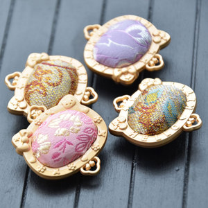 Pendentif Tête de Chat en Brocart Style Chinois, Breloque en Alliage de Zinc avec Sertissage pour Sac, Porte-clés, Collier, Accessoire de Bijouterie - Product Image 4
