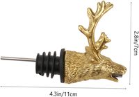 Verseur décoratif de vin de liqueur d'animal de tête de cerf d'acier inoxydable d'or d'alliage de zinc pour le whisky