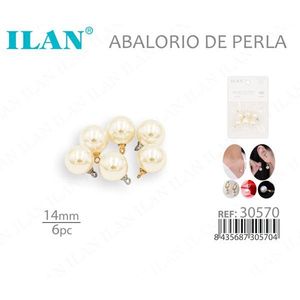 Orecchini a perno adesivi ILAN con perle pendenti da 14 mm, 6 pezzi - Product Image 3