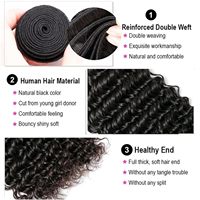 Extensions de cheveux humains 15A en lots bruts, ondulés profonds, 100% vierges non traités Remy, pour pose rapide
