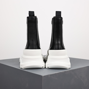 Bottes de moto pour femmes, blanches et élégantes, à semelle épaisse et antidérapante, bottes courtes pour femmes - Product Image 4