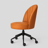 Chaise de bar JOHOOFURNITURE en cuir PU orange, cannelée, réglable en hauteur, pour bureau, fabriquée en Chine, tabouret de bar pour pub